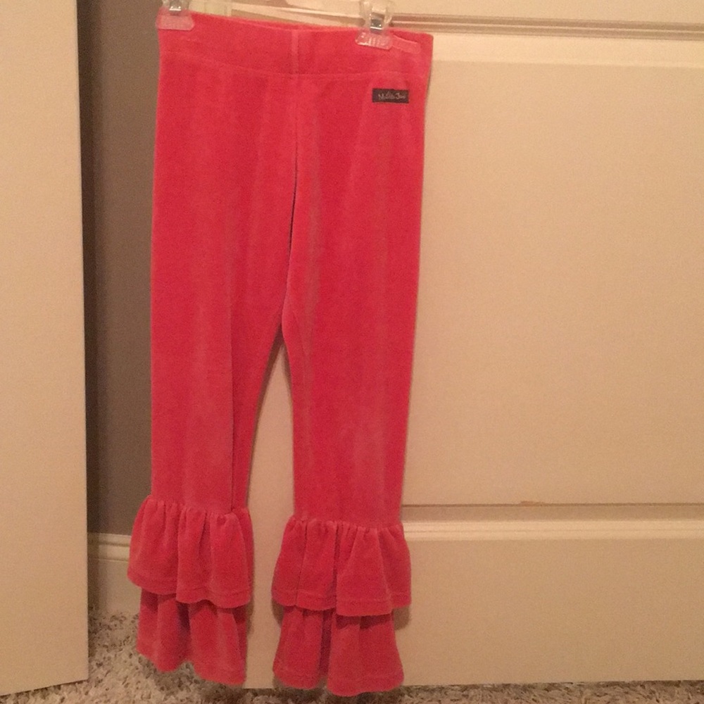 Matilda Jane pink velour ruffle pants